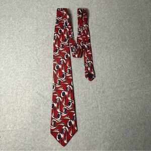 Countess Mara Men's Red Blue Abstract Eye Silk Necktie Handmade in USA